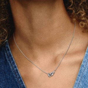 Sparkling Moon & Star Collier Necklace Sterling silver