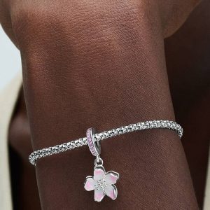 Cherry Blossom Dangle Charm Sterling silver
