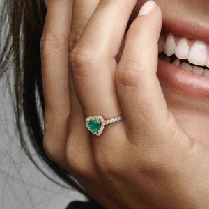 Sparkling Elevated Heart Ring 14k rose gold plating