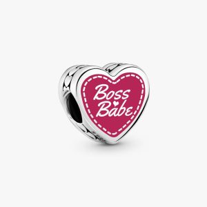 Boss Babe Heart Charm Sterling silver