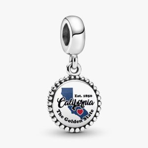 California State Map Dangle Charm