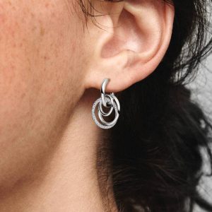 Family Always Encircled Hoop Earrings Sterling silver