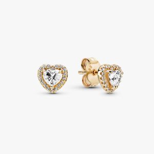 FINAL SALE - Elevated Heart Stud Earrings 14k gold