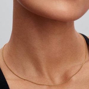 Pandora Era Bead Chain Necklace 14k gold