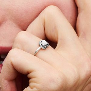 June Birthstone Eternity Circle Ring Sterling silver