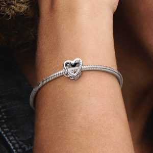 Love You Mom Infinity Heart Charm Sterling silver