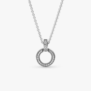 FINAL SALE - Double Circle Pendant & Necklace Sterling silver