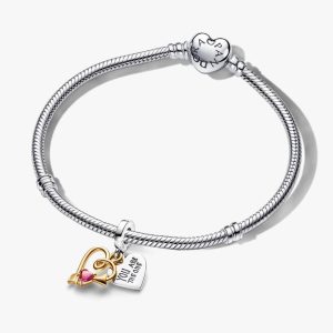 Arrow of Love Bracelet and Engravable Charm Set 2 Quantity