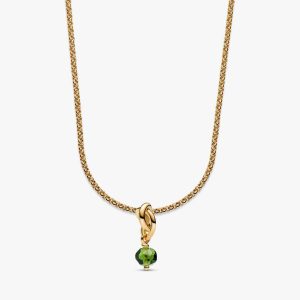 August Eternity Circle Dangle Charm Necklace Set 2 Quantity