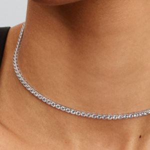 Tennis Choker Necklace Sterling silver