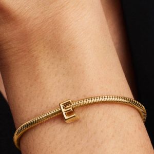 Letter E Alphabet Charm 14k gold plating