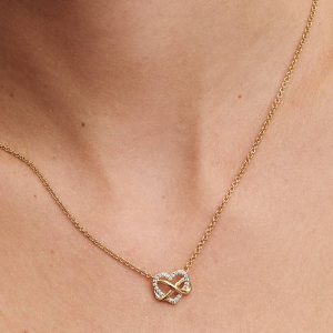Sparkling Infinity Heart Collier Necklace 14k gold plating