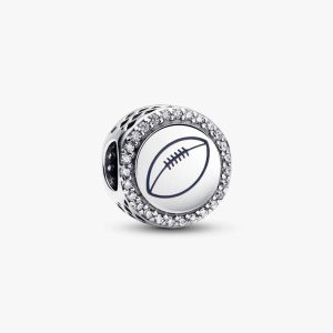 Engravable Football Charm Sterling silver