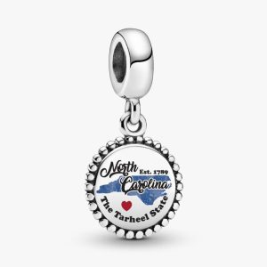 North Carolina State Map Dangle Charm