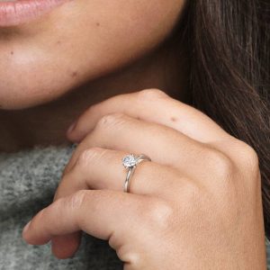 Clear Heart Solitaire Ring Sterling silver