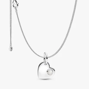 June Birthstone Heart Pendant Necklace 2 Quantity