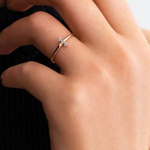 Pandora Era Lab-Grown Diamond Trio Ring 0.07 ct TW, 14k gold