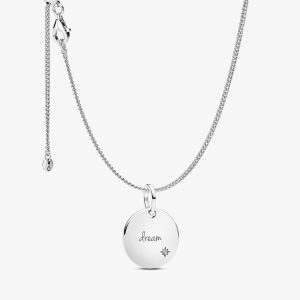 Engravable Lab-Grown Diamond Tag Pendant Necklace 2 Quantity