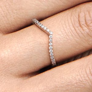 Sparkling Wishbone Ring 14k rose gold plating