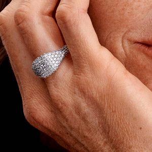 Pav?? Square Cocktail Ring Sterling silver