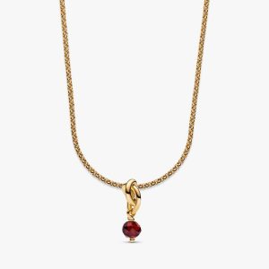 July Eternity Circle Dangle Charm Necklace Set 2 Quantity