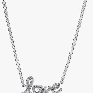 Sparkling Handwritten Love Collier Necklace Sterling silver
