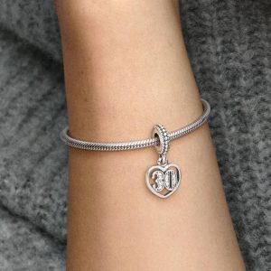 30th Celebration Dangle Charm Sterling silver