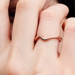 Polished Wave Ring 14k rose gold plating