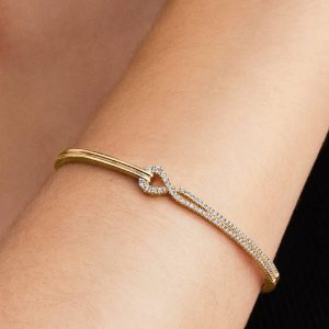 Pandora Infinite Lab-grown Diamond Pav?? Double Row Bangle 0.45 ct TW, 14k gold