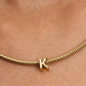 Letter K Alphabet Charm 14k gold plating
