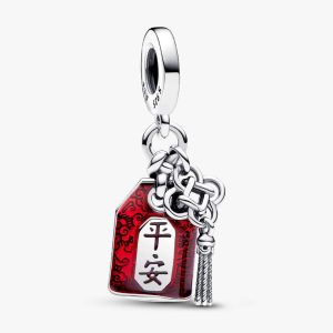 FINAL SALE - Lucky Amulet Double Dangle Charm Sterling silver