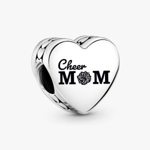 Cheer Mom Heart Charm Sterling silver
