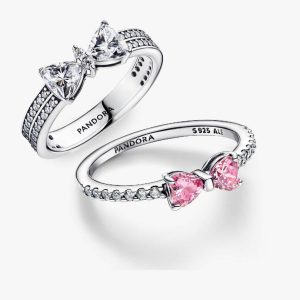 Sparkling Bow Ring Set 2 Quantity