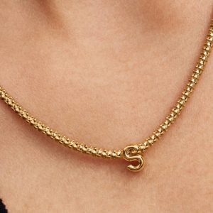 Letter S Alphabet Charm 14k gold plating