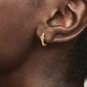 FINAL SALE - Disney Mickey Mouse & Minnie Mouse Sparkling Hoop Earrings 14k gold plating