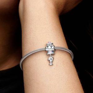 Disney Beauty and the Beast Mrs. Potts and Chip Dangle Charm Sterling silver