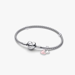 Mother Daughter Dangle Charm Bracelet 2 Quantity