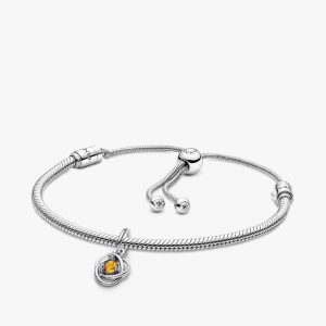 November Eternity Circle Dangle Charm Bracelet Set 2 Quantity