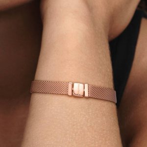 FINAL SALE - Pandora Reflexions? Mesh Bracelet 14k rose gold plating