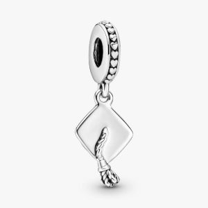 Graduation Cap Dangle Charm Sterling silver