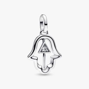 FINAL SALE - Hamsa Hand Medallion Charm Sterling silver