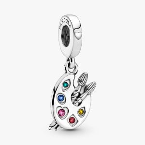 Artist's Palette Dangle Charm Sterling silver