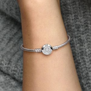 Pandora Moments Sparkling Crown O Snake Chain Bracelet Sterling silver