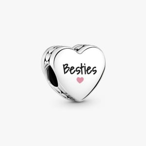 Besties Heart Charm Sterling silver