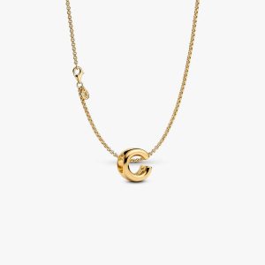Letter C Charm Necklace 2 Quantity