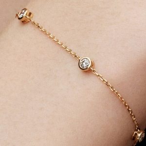 FINAL SALE - Pandora Era Bezel 14k Gold Lab-grown Diamond Station Chain Bracelet 0.40 ct TW, 14k gold
