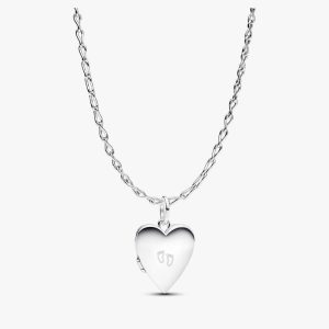 Engravable Openable Heart Locket Necklace 2 Quantity