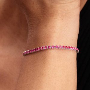 Sparkling Pink Tennis Bracelet Sterling silver