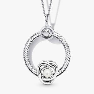 June Birthstone Eternity Circle O Pendant Set 3 Quantity