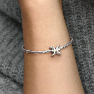 Sparkling Pisces Zodiac Charm Sterling silver